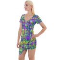 Mosaic Tapestry Short Sleeve Asymmetric Mini Dress View1