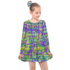 Mosaic Tapestry Kids  Long Sleeve Dress by essentialimage