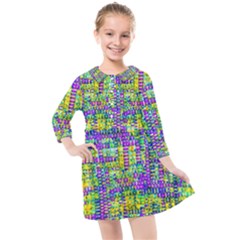 Mosaic Tapestry Kids  Quarter Sleeve Shirt Dress by essentialimage