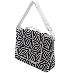 Black And White Abstract Lines, Geometric Pattern Box Up Messenger Bag by Casemiro