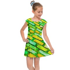 Diagonal Street Cobbles Kids  Cap Sleeve Dress by essentialimage