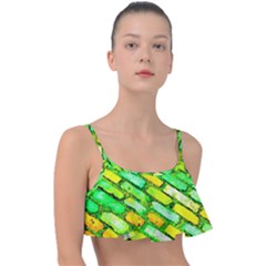 Diagonal Street Cobbles Frill Bikini Top by essentialimage