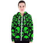 We are WATCHING you! Aliens pattern, UFO, faces Women s Zipper Hoodie We are WATCHING you! Aliens pattern, UFO, faces Women s Zipper Hoodie