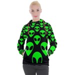 We are WATCHING you! Aliens pattern, UFO, faces Women s Hooded Pullover We are WATCHING you! Aliens pattern, UFO, faces Women s Hooded Pullover
