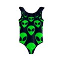 We are WATCHING you! Aliens pattern, UFO, faces Kids  Frill Swimsuit View1