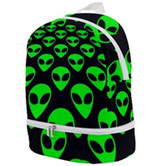 We Are Watching You! Aliens Pattern, Ufo, Faces Zip Bottom Backpack by Casemiro