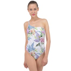 Flowers Classic One Shoulder Swimsuit by goljakoff