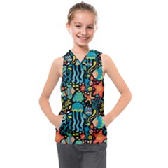 Sea Animals Kids  Sleeveless Hoodie by goljakoff