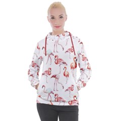 Rose Flamingos Women s Hooded Pullover