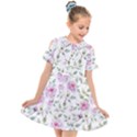 Rose flowers Kids  Short Sleeve Shirt Dress View1