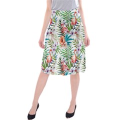 Tropical Flamingo Midi Beach Skirt by goljakoff