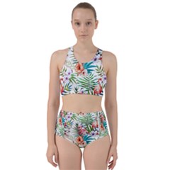 Tropical Flamingo Racer Back Bikini Set by goljakoff