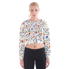 Flowers Pattern Cropped Sweatshirt by goljakoff