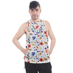 Flowers Pattern Men s Sleeveless Hoodie by goljakoff