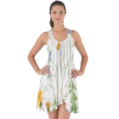 Summer Flowers Show Some Back Chiffon Dress by goljakoff