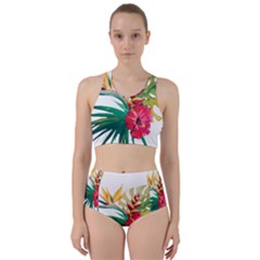 Tropical Flowers Racer Back Bikini Set by goljakoff