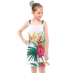 Tropical Flowers Kids  Overall Dress by goljakoff