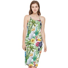 Jungle Birds Bodycon Cross Back Summer Dress