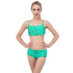 Aqua Marine Glittery Sequins Layered Top Bikini Set by essentialimage