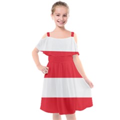 Flag Of Austria Kids  Cut Out Shoulders Chiffon Dress