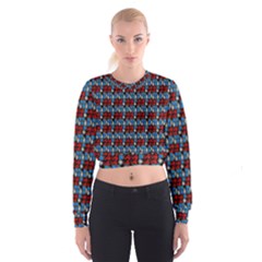 Red And Blue Cropped Sweatshirt