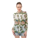 Vintage flowers pattern Long Sleeve Chiffon Shirt View1