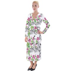 Flowers Velvet Maxi Wrap Dress by goljakoff