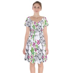 Flowers Short Sleeve Bardot Dress by goljakoff