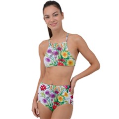 Summer Flowers High Waist Tankini Set by goljakoff