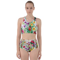 Summer Flowers Racer Back Bikini Set by goljakoff