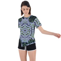 Calm In The Flower Forest Of Tranquility Ornate Mandala Asymmetrical Short Sleeve Sports Tee