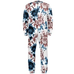 Blue And Rose Flowers Onepiece Jumpsuit (men)  by goljakoff