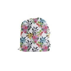 Summer Flowers Drawstring Pouch (small) by goljakoff