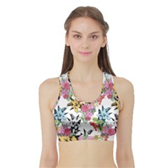 Summer Flowers Sports Bra With Border by goljakoff