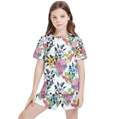 Summer Flowers Kids  Tee And Sports Shorts Set