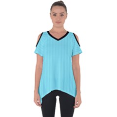 Arctic Blue & Black -  Cut Out Side Drop Tee by FashionLane