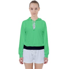 Algae Green & Black -  Women s Tie Up Sweat by FashionLane