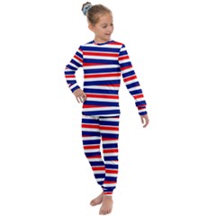 Patriotic Ribbons Kids  Long Sleeve Set  by Mariart