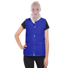 Admiral Blue & White - Women s Button Up Vest by FashionLane