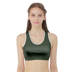 Kombu Green & White - Sports Bra With Border by FashionLane