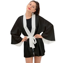 Midnight Black & White - Long Sleeve Kimono by FashionLane