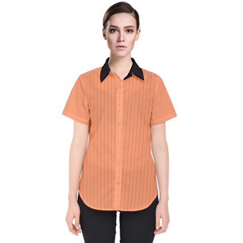 Atomic Tangerine & Black - Women s Short Sleeve Shirt by FashionLane