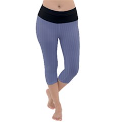 Lavender Violet & Black - Lightweight Velour Capri Yoga Leggings by FashionLane