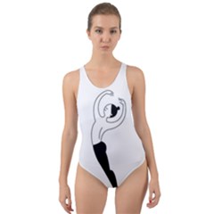 Classical Ballet Dancers Cut-out Back One Piece Swimsuit by Mariart