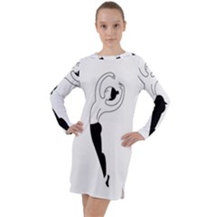 Classical Ballet Dancers Long Sleeve Hoodie Dress by Mariart