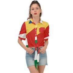 Seychelles Flag Tie Front Shirt  by FlagGallery