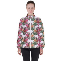 Flowers Pattern Women s High Neck Windbreaker by goljakoff