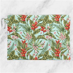 Tropical Flowers Canvas Cosmetic Bag (xxl) by goljakoff