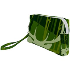 Forest Deer Tree Green Nature Wristlet Pouch Bag (small) by HermanTelo