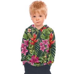 Tropical Flowers Kids  Overhead Hoodie by goljakoff